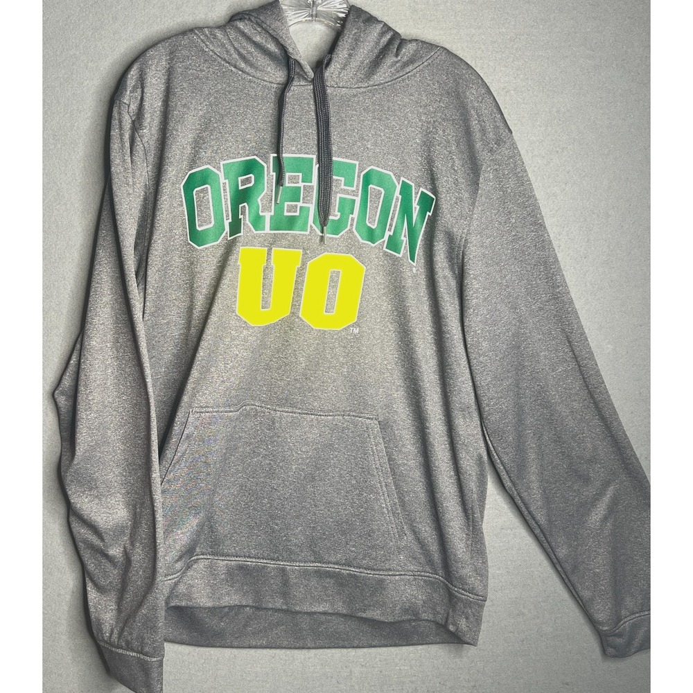 Oregon Ducks UO Hoodie Large Gray J America Pullover Sweatshirt NCAA Graphic